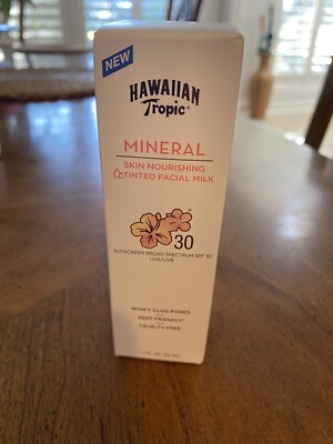 Hawaiian Tropic Mineral Tinted Facial Milk Suncreen 1.7 oz 50ml SPF 30 UVA/UVB