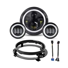 YEEGO DIRECT 7 inch Motorcycle LED Headlight 4.5 inch Fog Passing Lights Comp...