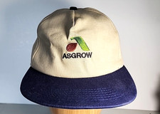 Vtg K-Products Asgrow Seeds Beans Hat Snapback Suede Cap Embroidered USA Made