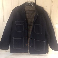 Vintage Wrangler Blanket Lined Chore Work Denim Jacket Barn Coat Sz 48 Big Ben