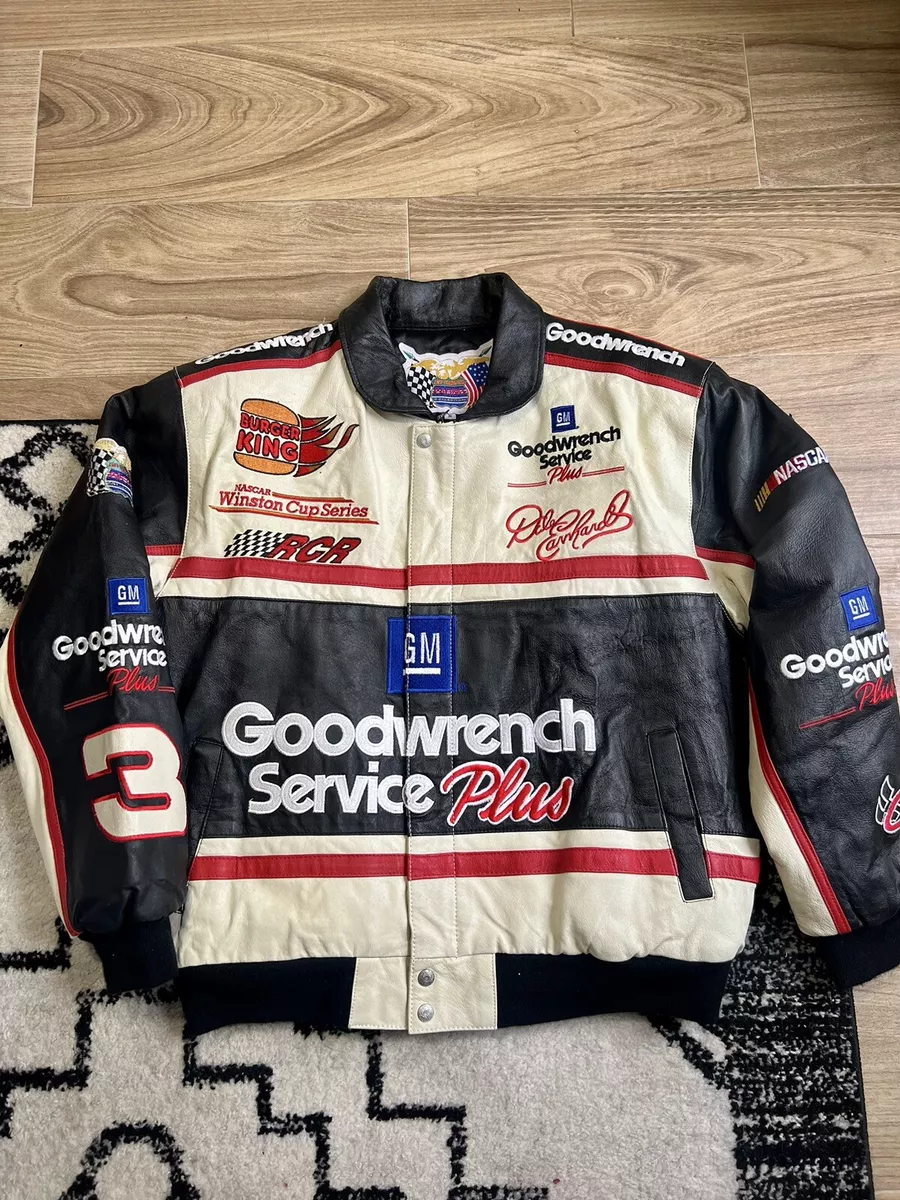 Dale Earnhardt Jeff Hamilton Cowhide Leather Mens Vintage Jacket Size M  Rare Alt