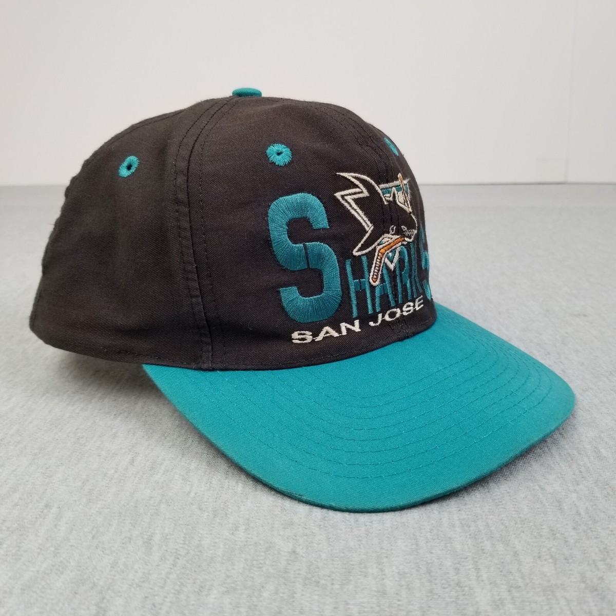 タナッキー　S²Oキャップ（ネイビー） VINTAGE San Jose Sharks Hat Cap Snap Back Black Chomp Bite 90s
