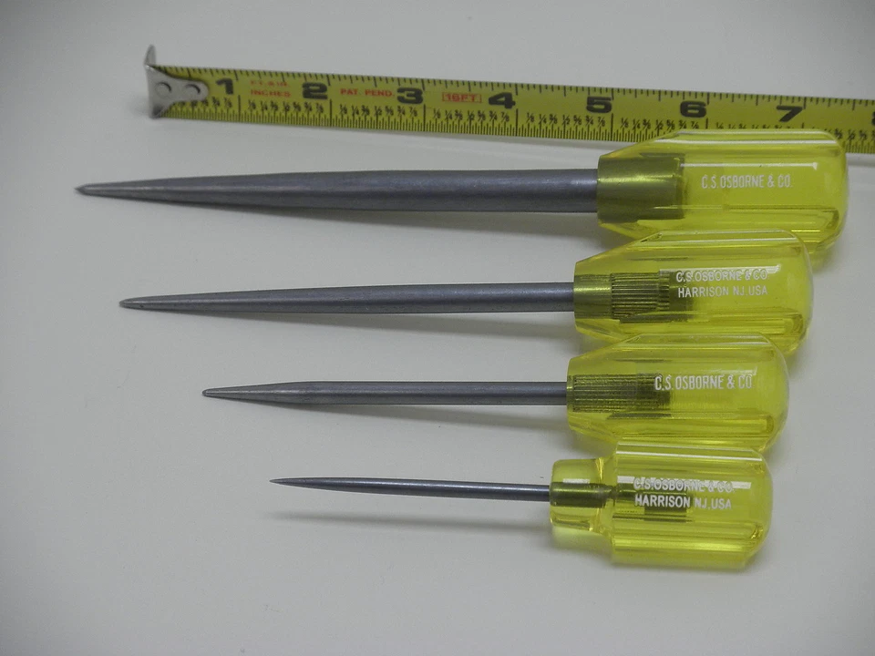 C S OSBORNE 4-1, 2, 3, 4, SCRATCH AWL, Set di 4 HEAVY DUTY SCRATCH AWL, NUOVO - Immagine 3 di 4