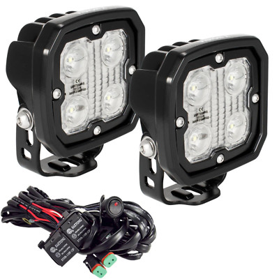 KIT OF 2 DURALUX WORK LIGHT 4 LED 40 DEGREE W/ HARNESS