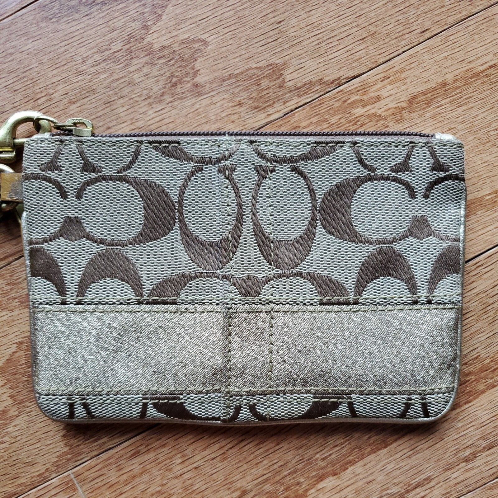 Coach Wristlet Signature Fabric Brown and Gold F06M-40028 thumbnail 5