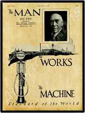 1921 Guaranteed Liquid Measure Co New Metal Sign: Fry Glass Works - Large Size