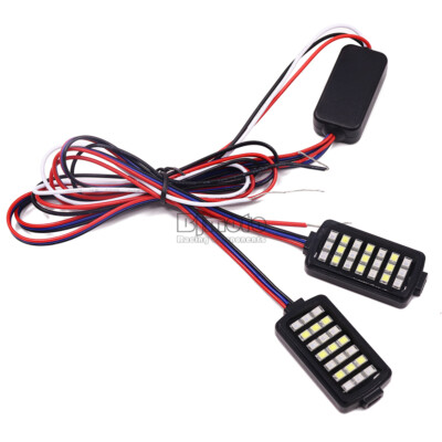 2PCS Strobe Flash Controller Flasher Warning Brake Light 21 LED Motorcycle Truck