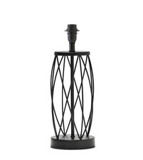 Image of Table Lamp Ashleigh Black Metal Lattice Cylinder Lantern - Base Only
