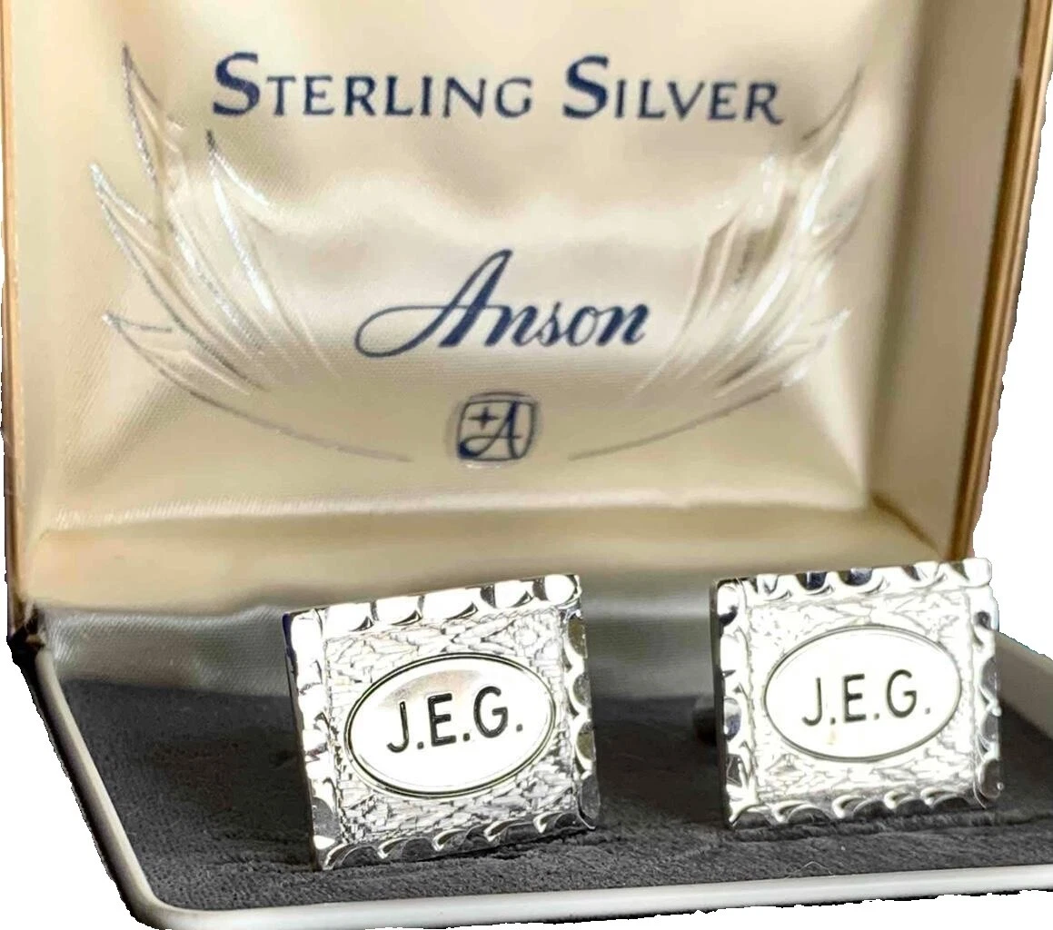 Abotoaduras de Prata Esterlina sem Pedras Anson para Homens