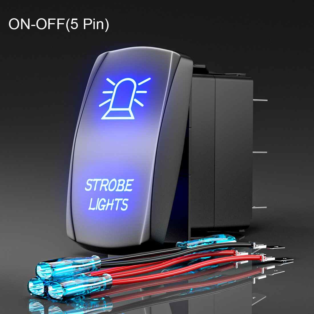 Linkstyle 2 Pezzi Interruttore Bilanciere Marino 12V 20A Con LED Blu - Impermeabile IP65 ON/OFF SPST A 3 Pin - Per Auto, Camper, Barca, Yacht - 4