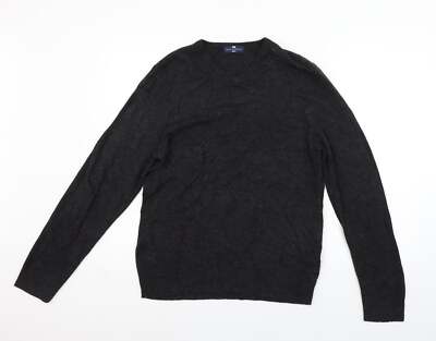 Marks and Spencer Herren Pullover Grau Quadratischer Ausschnitt Acrylmischung Größe M