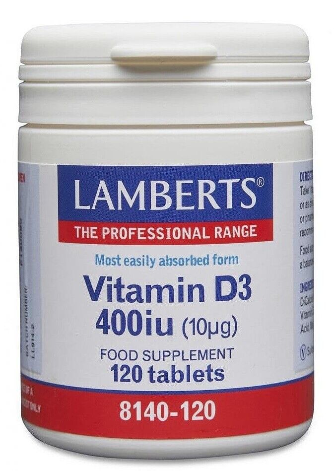 Tabletas Lamberts Vitamina D3 400iu (10ug) (120) BBE 01/2025