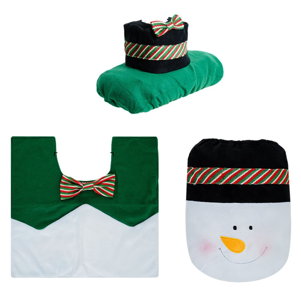 Christmas Cartoon Toilet Seat Cover Nonwoven Cloth for Bathroom