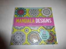 Mandala Designs, Artist's Coloring Book, 31 Stress Relieving Designs, PB, New182