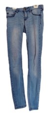 Free People Women's Jeans 27 Skinny Jean Mid Rise Light Blue Rustic Distressed 