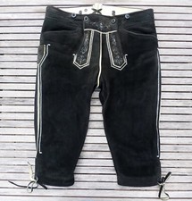 Original Beckert 3/4 Trachten-Lederhose Hirschleder Herren Schwarz 52