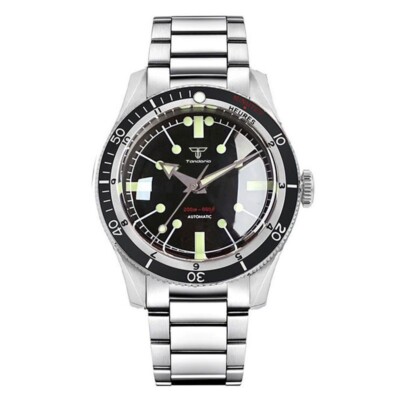 40mm 200M WR Watch For Men Japan NH35 Automatic Black Dial Screw Crown Luminous