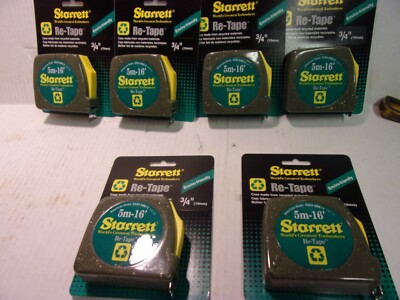 6-STARRETT  #CS34-5ME12.   5m / 16'.   Duel Tape Measures   6-per box   NEW