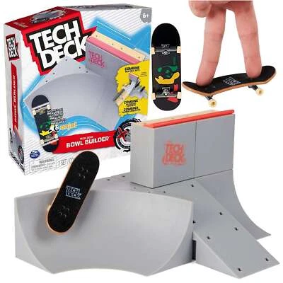 SPIN MASTER Tech Deck Fingerboard Bowl Builder Rampenset + Skateboard