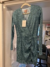 Show Me Your Mumu Party Hop Dress Frosty Blue Sequin Size Small