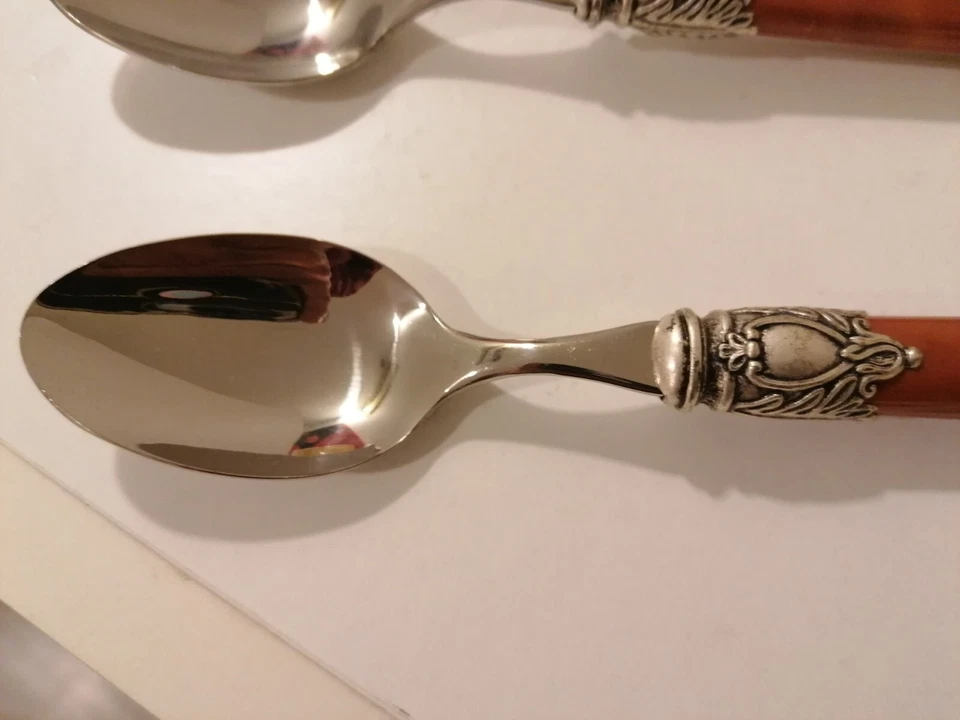 BUGATTI, modello Rinascimento, colore marrone, 12 cucchiai da frutta - Imagen 4 de 4