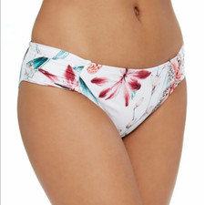 La Blanca Women's Standard Side Shirred Hipster Bikini Bottom White Size 12 New