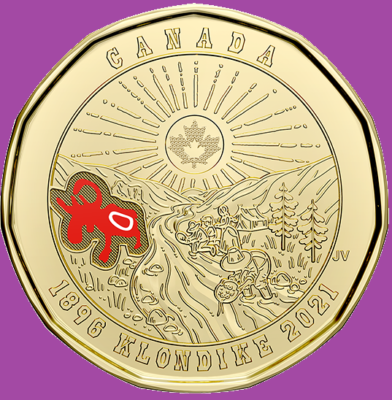 2021 Canada 125th Anniv. Klondike Gold Rush One Dollar Loonie