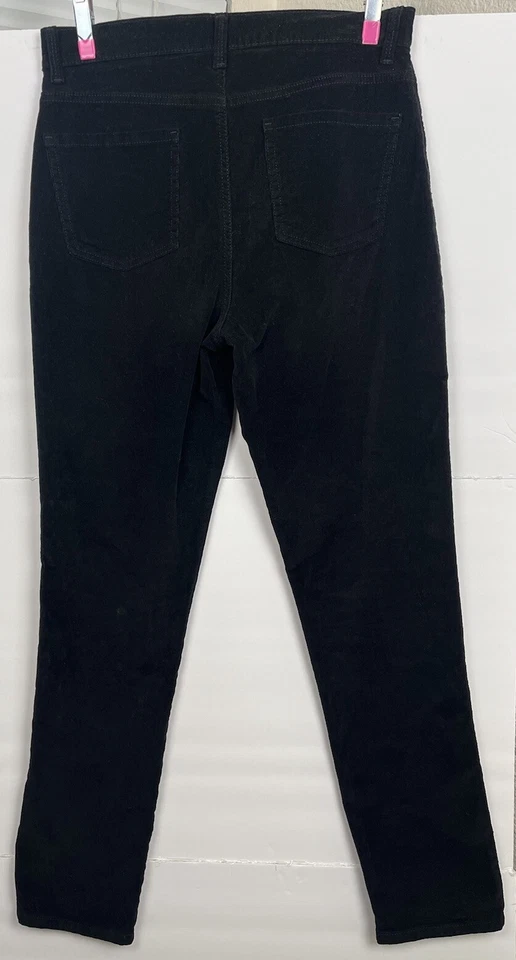 Gloria Vanderbilt Women's 10 LONG Classic Stretch black Corduroy Pants Grunge - Image 2 of 4