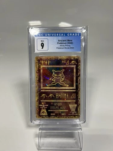 CGC 9 Ancient Mew Movie Promo Holo Pokemon Card - Old Blue CGC Stricter