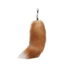 Fluffy Therian fox Tail Keychain - Soft Fur, Realistic Colors, 1 Crystal Fox