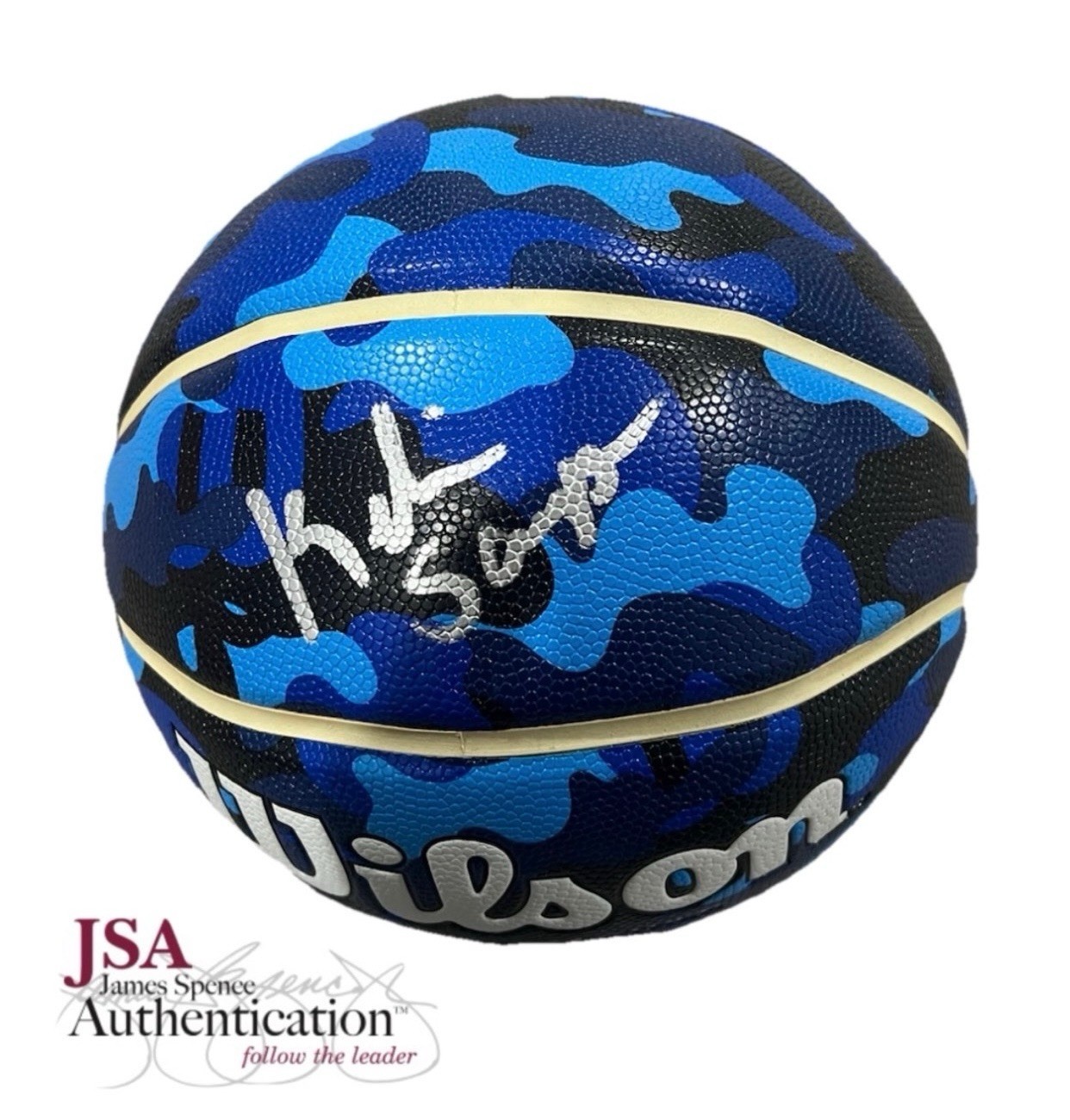 KELVIN SAMPSON signed (HOUSTON COUGARS) Official size basketball JSA CE92049 