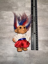 Vintage Russ Patriotic Troll Doll Red White Blue Hair - Trolls Around The World