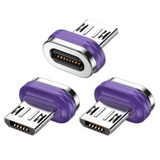 AUFU 16PIN Micro USB Magnetic Tips 3Pack, 0.4 inch, Silver