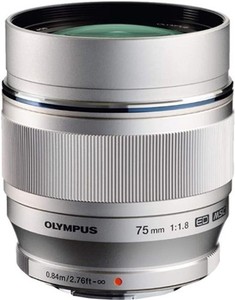 Olympus M.Zuiko ED 75mm f1.8 Silver Photography Camera Lens