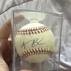 Alec Boham Major League Baseball Autographed Original Ball in Display Case
