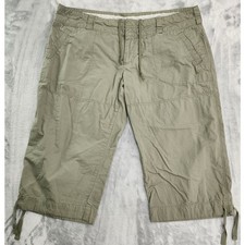 Vintage Nike Pants Womens XL Green Mid Rise Drawstring Tie Hem Capri Casual