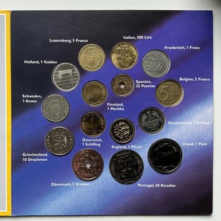 Kursmünzen Europas Set 1960 1997 Top in Klapp Folder! 15 Münzen aus 15 Ländern
