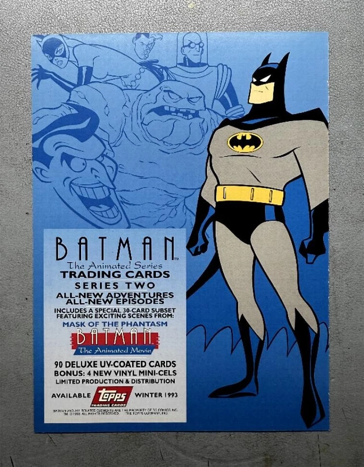 ULTRA RARE 1993 TOPPS BATMAN The Animated Series Two PROMO CARD SHEET (EX/NM) - Image 2 of 2