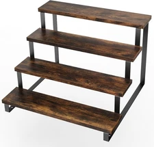 Wooden Display Stand Tiered Perfume Shelf Cologne Organizer Kitchen Spice Rack