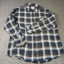 Field Stream Men's Blue Black White Plaid Flannel Shirt 2XL Long Sleeve