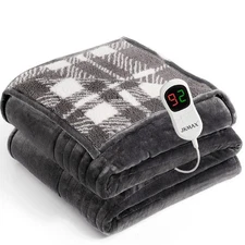 Heated Electric Blanket Full Size - 72"x84" Flannel Heating Blanket with 10 H...
