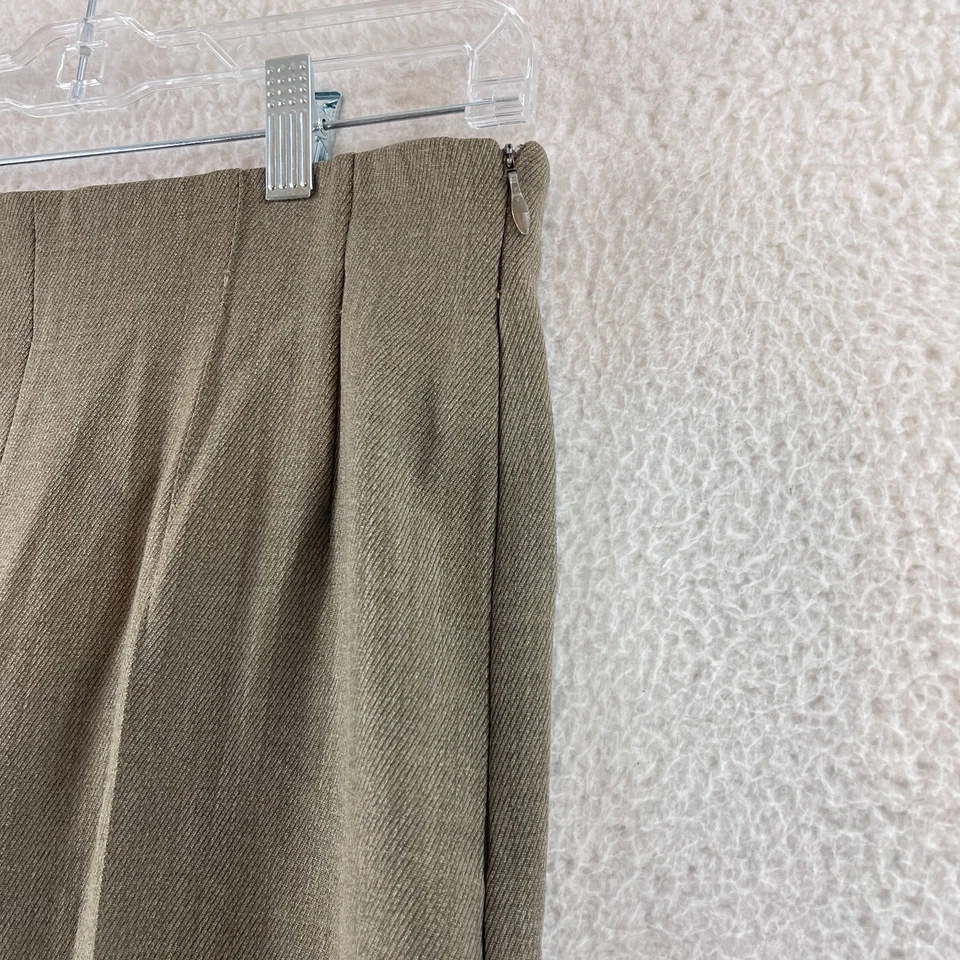 Escada Margaretha Ley Pants Womens Size Medium (40) Brown Wool Cuffed Pleated - Image 4 of 4