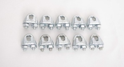 Wire Rope Clamp 1/8 inch 10 Pack Zinc Plated - Wire Rope Clip - Wire Cable Clamp