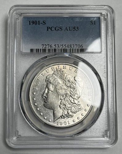 1901 S Morgan Silver Dollar PCGS AU53