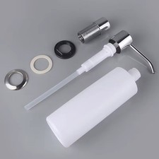 Deck Mount Kitchen Sink Liquid Soap Dispenser 300ML Refillable Chrome Pump
