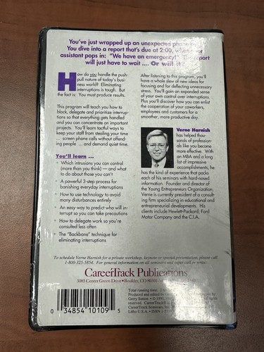 Controlling Interruptions: How To Free An Hour A Day, Verne Harnish, New/Sealed - Imagen 2 de 2