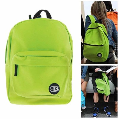 1 Backpack School Book Bag Hiking Camping Travel Sports Back Pack Lime Green 17''