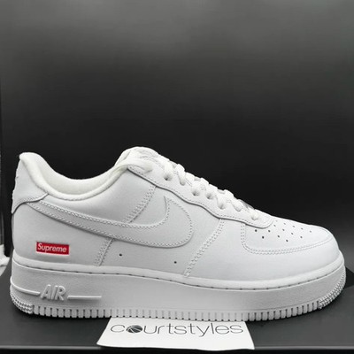 Size 13 - Nike Air Force 1 x Supreme Low Box Logo - White for sale