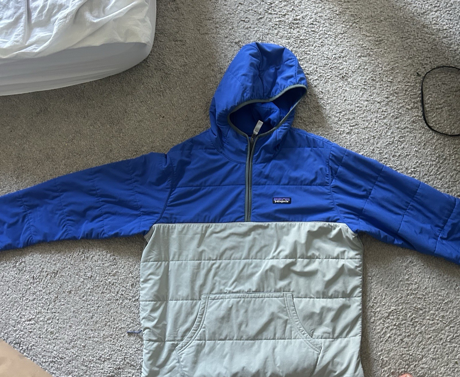 Patagonia Men’s Pack In 1/2 Zip Hooded Pullover Hoodie Colorblock Blue Gray L