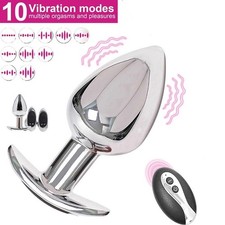 Edelstahl Anal Butt Plug Dildo Vibrator Prostata Massager Sexspielzeug Frauen💕